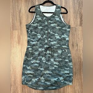 Kyodan Camo Athletic Dress Built In Shorts Zip Front Size L Athleisure